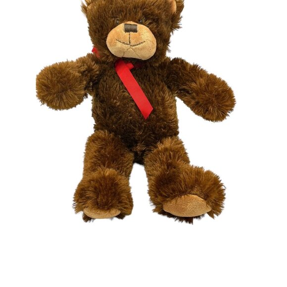 Russell Stover Candy Plush Teddy Bear Brown 17" Red Bow Weighted bottom - Picture 3 of 5